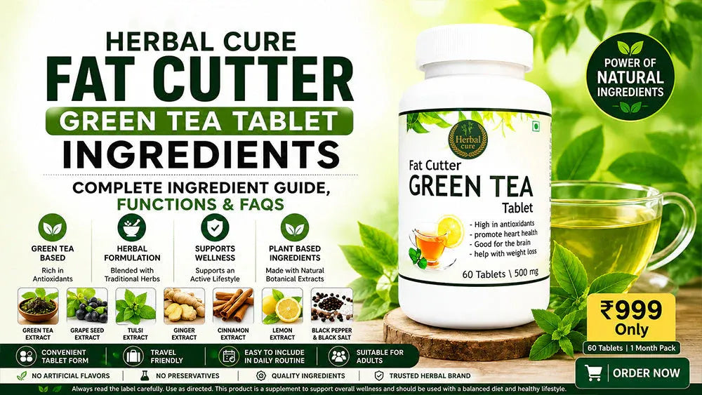 Herbal Cure Fat Cutter Green Tea Tablet Ingredients: Complete Ingredient Guide, Functions & FAQs
