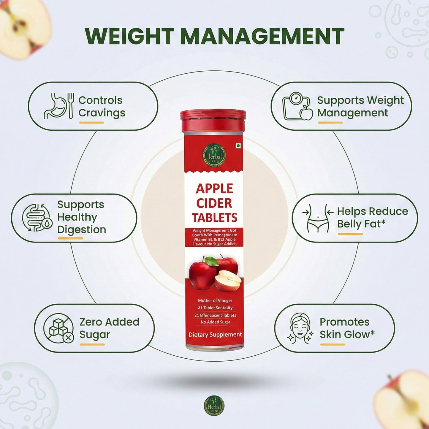 Apple Cider Weight Loss Tablet - Pack-of- 2-  30 Tablets
