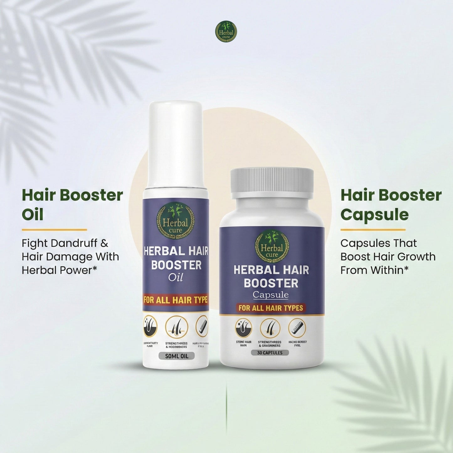 Combo of Herbal Hair Booster Oil and Capsule-For Men and Women