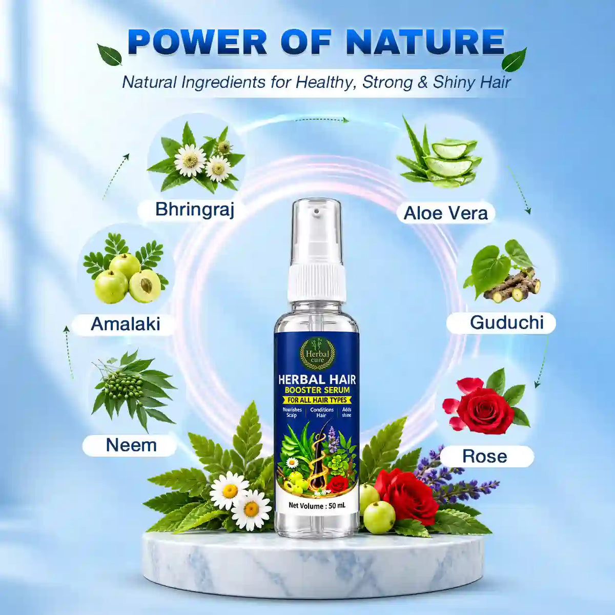 Herbal Hair Booster Serum For All Hair Types-50 ml