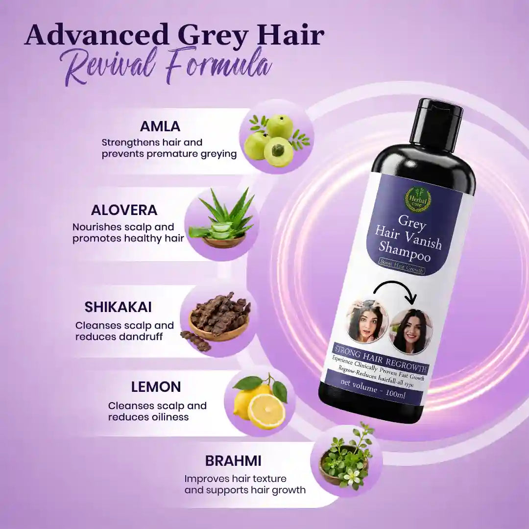 Grey Hair Vanish Shampoo – Natural Grey Hair Care & Hair Growth Support