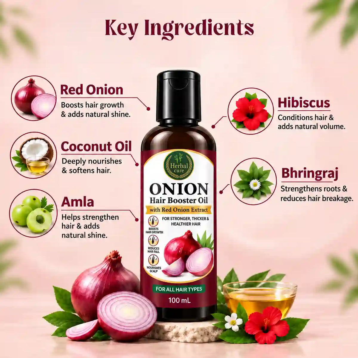 Onion Hair Booster Oil with Red Onion Extract