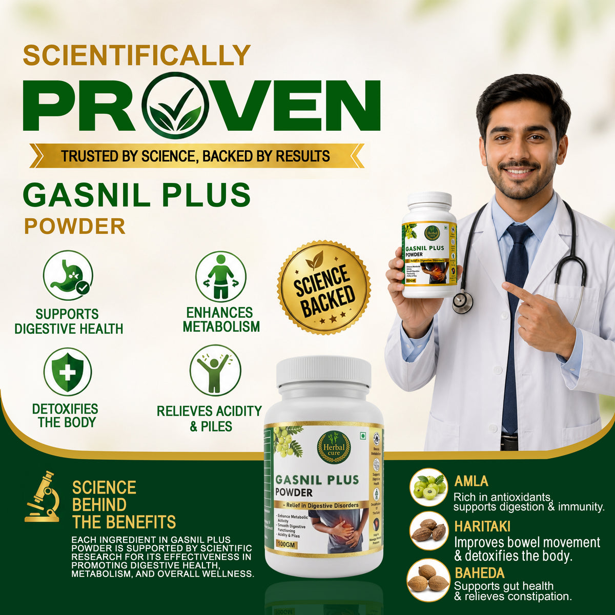 Herbal Gasnil Plus Powder For Digestive Health & Gas Relief