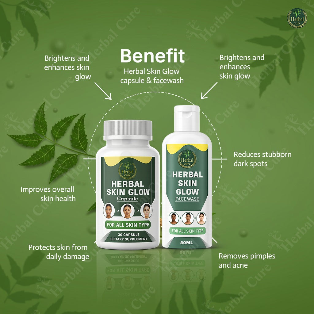 Herbal Skin Glow supplement and facewash with benefits 