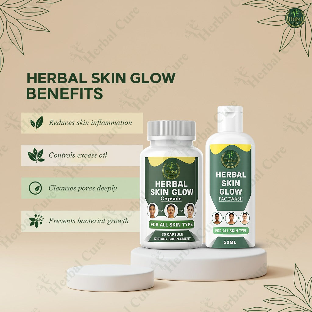 Herbal Skin Glow supplement and facewash 
