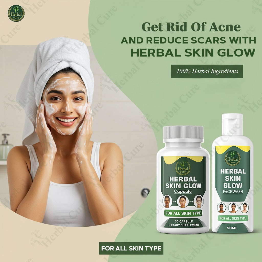 Woman applying cream with herbal skin glow 
