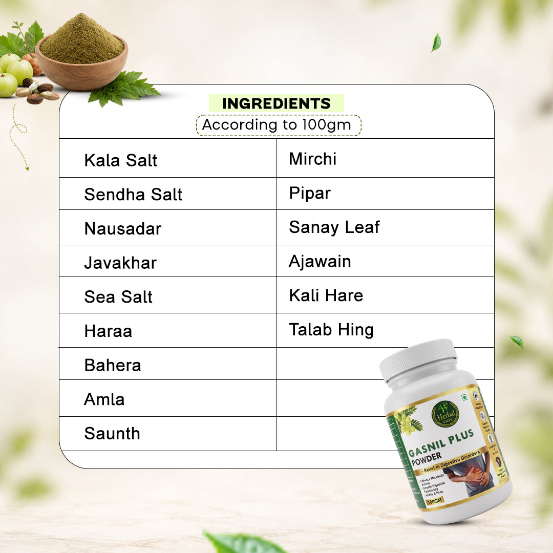 Herbal Gasnil Plus Powder For Digestive Health & Gas Relief
